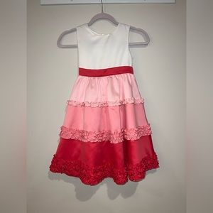 Girls Pink Shaded Ruffle Dress